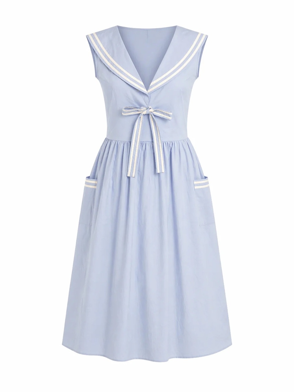 Meme’s Light Blue Sailor Collar Midi Dress